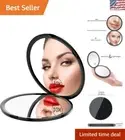 Lightweight Round Handheld Makeup Mirror - Elegant Travel Companion for Women