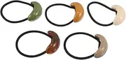 Ipetboom Geometric Oval Hair Band Set 5 Pcs Fashion Ponytail Holders for Women Elastic Cuffs Hair Jewelry