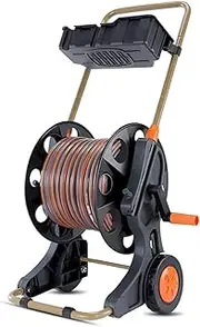 Hose Pipe Holder Lightweight Portable Hose Reel Cart with Wheels, Garden Watering Pipe Cart, Free Standing for Patio, Deck, Yard, Garden, Home, Driveway, Can Hold 60M/196Feet 1/2inch Hose Hose Pipe Ha