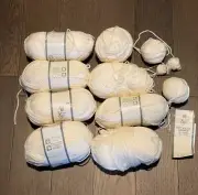 Lot Of 8+ Yarn Bee Soft & Sleek Chunky Low Pill Fiber Yarn Color Ivory #101