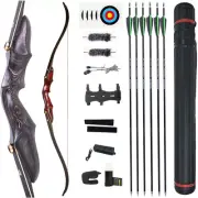 58" ILF Recurve Bow 20-50lbs Takedown Wooden Riser Limbs Archery Bow Hunting