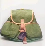 Bodhi Green Mesh Backpack Bag with Buckle Closure, 2 Zippered Pockets NWT