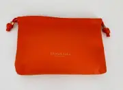 New Elizabeth Arden Orange Faux Leather Drawstring Cosmetic Pouch MAKEUP BAG