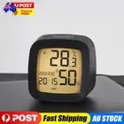 Digital Alarm Clock with Temperature Humidity Desk Clock (Black-Yellow Light)