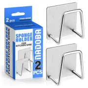 2Pcs Stainless Steel Sponge Holder for Kitchen Sink Scrub Holder for Kitchen