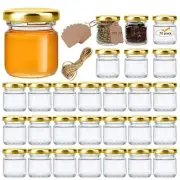 Encheng 1.5oz Mini Glass Jars Bulk Set of 70,Round Small 45ml Honey Jars with