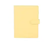 Button Snap On Notebook Journal Agenda Planner Book Diary Faux Leather Cover-Yellow A6