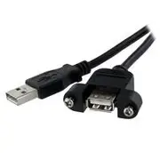 StarTech 1 ft Panel Mount USB Cable A to A, F/M - USBPNLAFAM1