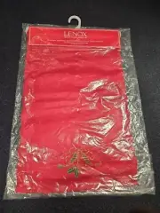 Lenox Holiday Nouveau Cutwork Red Table Runner 14x90" New