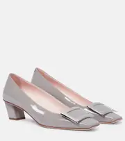 [Roger Vivier] Roger Vivier Belle Vivier 45 patent leather pumps AU 3 grey