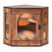 Bread Box for Kitchen Countertop Corner Bread Storage Wooden Breadbox Contain...