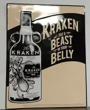 Kraken Black Spiced Rum Tin Sign 18" x 14"