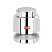 Stainless Steel Transparent Storage Container, 1Pc, 1.5 Ltr, 12.9cm Dia, Silver