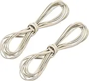 sourcing map 2 Bundles Flat Leather Cord, 5.5 Yards 5mm Leather Crafts Lacing Strip, Beige