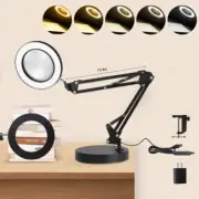 10X Magnifying Glass with Light Desk lamp 5 Color Modes Dimmable 2-in-1