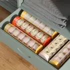 Plastic Cylinder Sock Organizer 6 Grids Panties Socks Organizer Closet