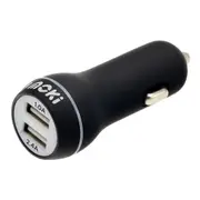 Moki Dual Port USB Car Charger Socket 3.4A for Apple iPhone X XS/Samsung LG BLK
