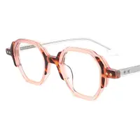 在飛比找蝦皮商城精選優惠-外貿新款時尚個性金屬眼鏡復古異形眼鏡框純手工製造高檔眼鏡