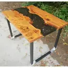 Black Epoxy Table Top/Resin Wooden Epoxy Table dinning table/Black coffee