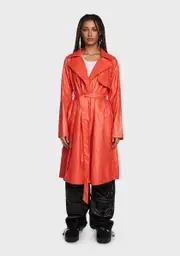 Tangerine Night On The Town Trench Coat