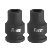 2pcs Deep Impact Socket 3/8" Drive by 8mm Metric 6 Point Socket 30mm Long