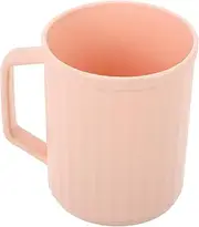 Toyvian Toothbrush Cup Toothbrush Holder Bathroom Cup Travel Coffee Cups Ribbed Coffee Cups Plastic Coffee Mugs with Handles Travel Toothbrush Mug Tooth Brush Cup Pp Pink re-usable