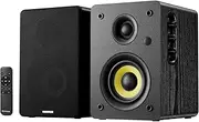 Sanyun SW206 80W Dual-Mode Bookshelf Speakers - Studio Monitor and HiFi Mode - 4Inch Carbon Fiber Speaker - 25 Core Silk Film Dome Tweeter - Optical Coaxial TRS Aux Bluetooth 5.0 Inputs - Black