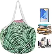 Cotton Mesh Bag | Mesh Net Shoulder Bag for Shopping - Long Handle Large Capacity Shoulder Tote Stretchable Produce Organizer for Vegetable Girls Women