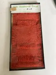 Set Of 6 Vintage Orange Irish Handwoven Tweed Wool Cocktail Mats 4X4 Inches