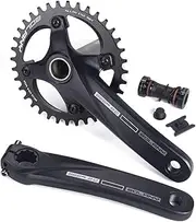 Bike Crankset, Mountain Bike Crankset Hollow Integrated 104BCD 36T Narrow Wide Chainring Cranksets 170mm Crank Arm Set 8/9/10/11/12 Speed with BB