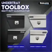600mm Pair of Undertray Toolbox in Aluminium Under Tray Underbody Tool Box UTE