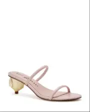 NIB Katy Perry The Scalloped Shell Slide Sandals PINK, Size 7