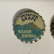 SODA bottle cap crown SILVER SIERRA Grape cone cork top ACL OAKLAND label flat