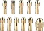 YDuupxe 11pcs 4-jaw Drill Collet Set Copper Collet Chuck 0.5-3.2mm Rotate Tool for Mini Power Drill Electric Grinder