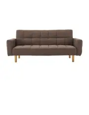 3 Seater Sarantino M3020 Linen Fabric Sofa Bed Lounge Couch Modular Furniture Brown