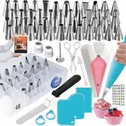 100pcs Icing Piping Bags And Tips Set, 12 Inch Pastry Bags With Piping Tips, Storage Box, Scrapers And Other Accessories, Cake Decorating Kit For Dess