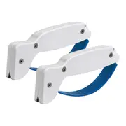 Kitchen Knifes and Chef Knife Sharpener, Chef Grade Sharpening Tool, Restore and Hone Straight & Serrated Knives, 2-Pack WhiteBlue