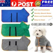 Dog Bathrobe Towel Microfibre Bath Robe Pet Super Absorbent Drying Coat XS-XL AU