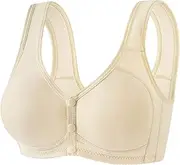 [Generic] High Support Bras for Women Adjustable Strap Full Coverage Up Bras Comfortable No Underwire Wireless Bras Size E Bras for Women