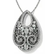 Brighton MUMTAZ TEARDROP Large Pendant Crystal Silver Necklace MSRP $158 NEW
