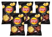 5 x LAY'S Barbecue Ribs Flavor - Tasty Potato Chips Crisps Snacks 130g