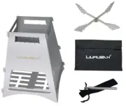 Firepit Wood Burning Stove Camping Stainless Steel Grill 6.5"L x6.5"W x9.4"H
