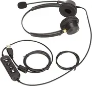 USB Wired Headset, Corded USB Headsets with Noise Cancelling Mic, Wired Office Headphone with Speaker Volume Adjustment Mic Mute, for Call Center Office Business PC