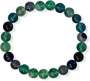 [JewelryWeb] 8mm Round Fluorite Stretch Bracelet 8mm Bead-Stretch-Bracelet for Women