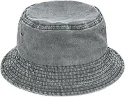 [TOSKATOK] Pure Washed Cotton Bucket hat UV Sun Protection Breathable Beach Holiday Travel Hat