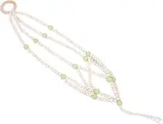 HIAKDOFT Nordic Style Beaded Plant Hanger Space Saving Wall Mount Hanger for Flower Pots Easy to Install Rustic Design for Home Decoration Delicate Macrame Plant Holder