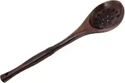 TOPPERFUN Wooden Slotted Spoon Skimmer Long Handle Kitchen Tool for Stirring Scooping and Straining Smooth Finish Non Stick Cookware Wooden Rice Spoon for Serving