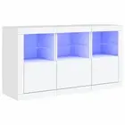 Sideboard With Led Lights White 123X37x67 Cm glass Sideboards & Buffets