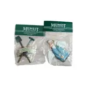 Midwest Importers Vintage Weekend Gardener& Angel Rustic Christmas Ornament