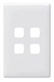 HPM LINEA SWITCH GRID & PLATE 127x82mm 4-Gangs Flush Mount, White *Aust Brand